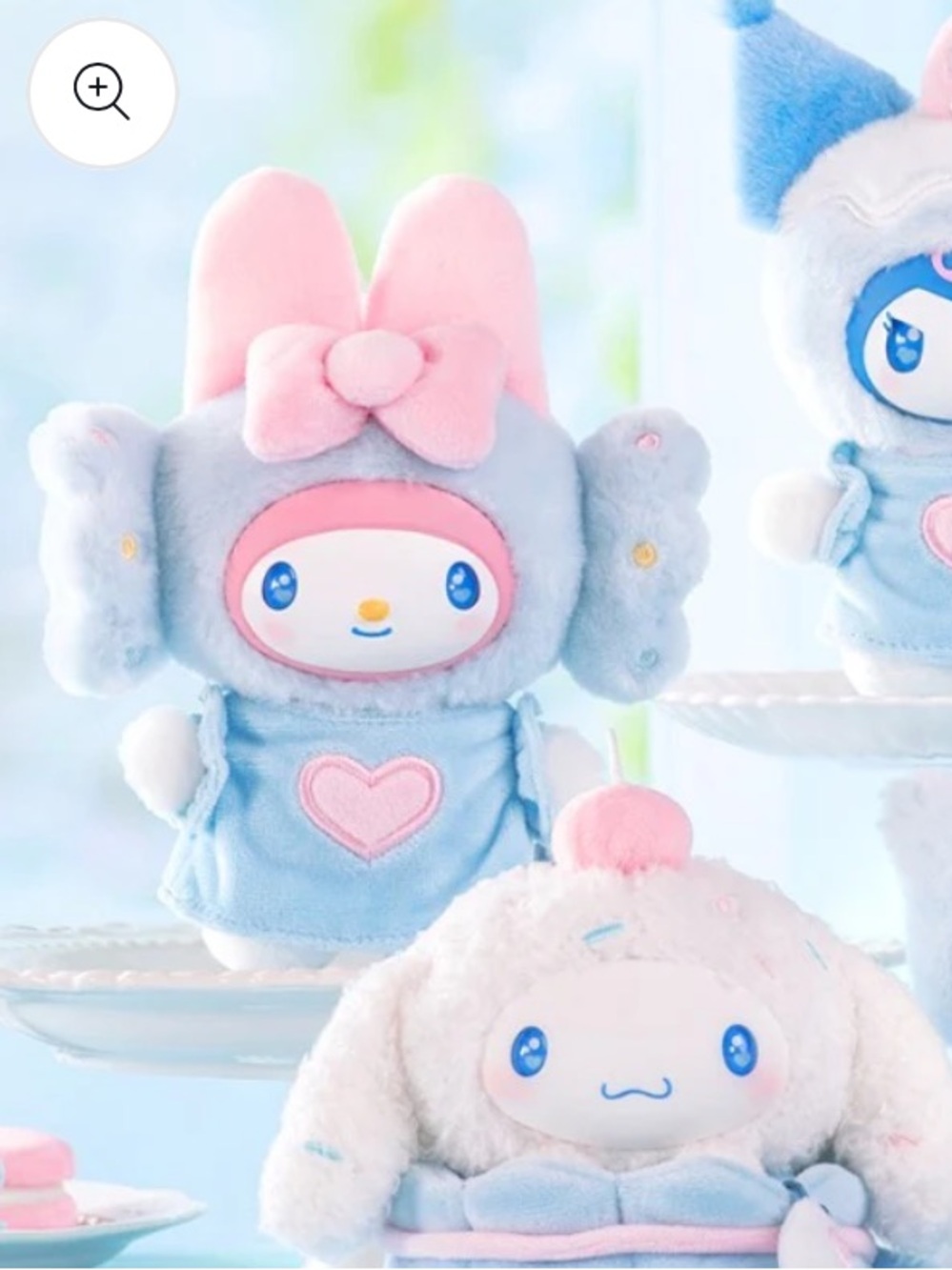 MINISO SANRIO pink and light blue my melody keychain plushie